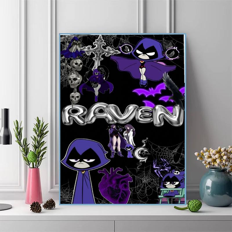 Raven Teen Titans 100% Round Full Drill 5D DIY Diamond Painting Embroidery Cross Stitch Rhinestone Décor