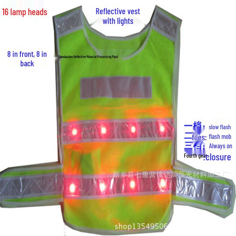 Enhanced LED Reflective Vest for Traffic and Engineering with Custom Printing Options