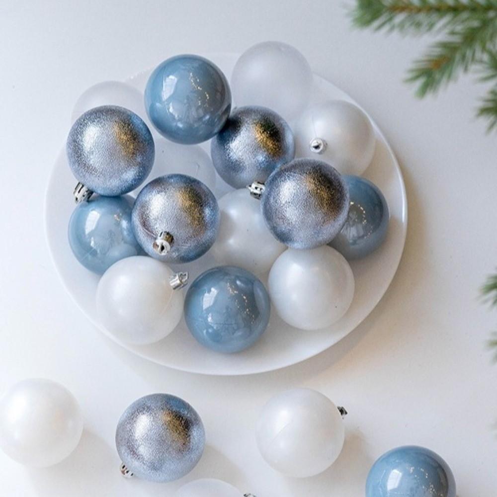 24pcs/set 6cm Christmas Hanging Ball Shatterproof Colorful Christmas Baubles Plastic Electroplated Xmas Tree Ornaments