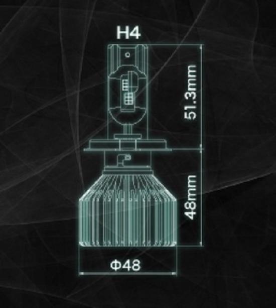 Grantz LED Headlamp Bulb Revolution H4 PF-LH-H4W Hi/Low