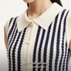 Veromoda 2025 Color-Block Striped Lapel Knitted Vest