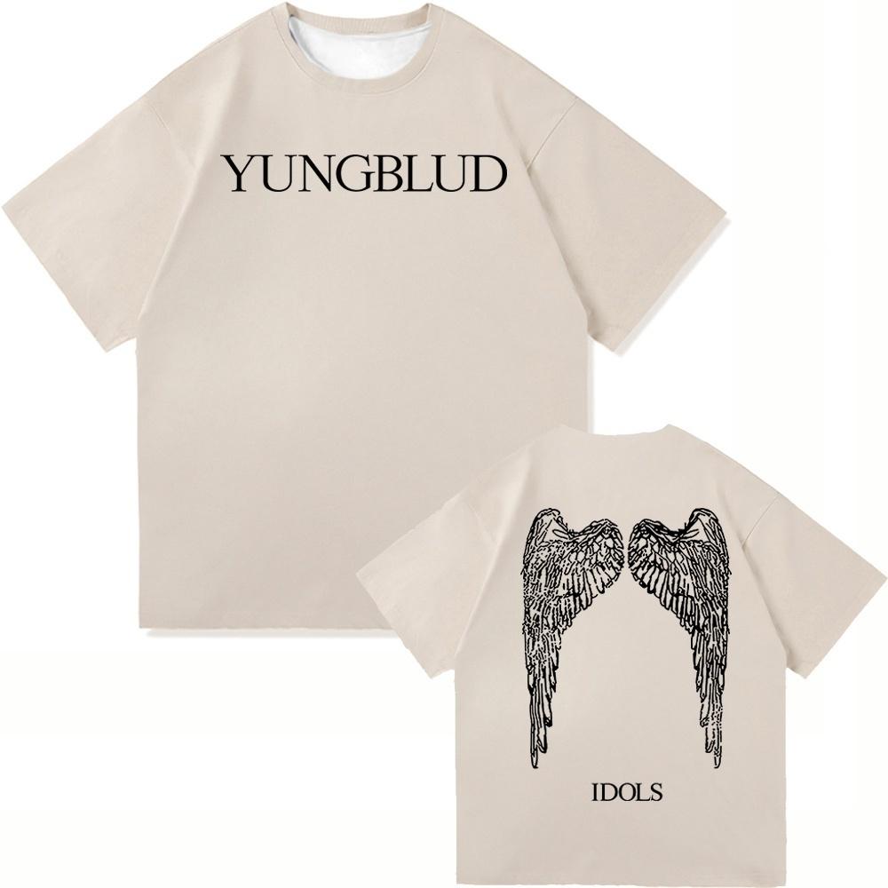 GUOYAN TOP Yungblud Idols World Tour 2025 T-shirt Nieuwe Mode Heren/Dames Hip Hop Esthetisch Vleugels PUNK T-shirt Coole T-shirts S