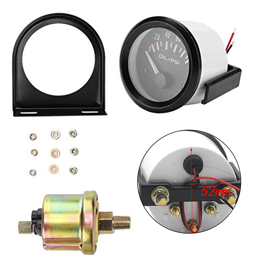 1 Set 52mm Oil Pressure Tester for For 12v Auto Car Truck RV Electronic Gauge with 0 100 PSI Measurement and Space Saving Size