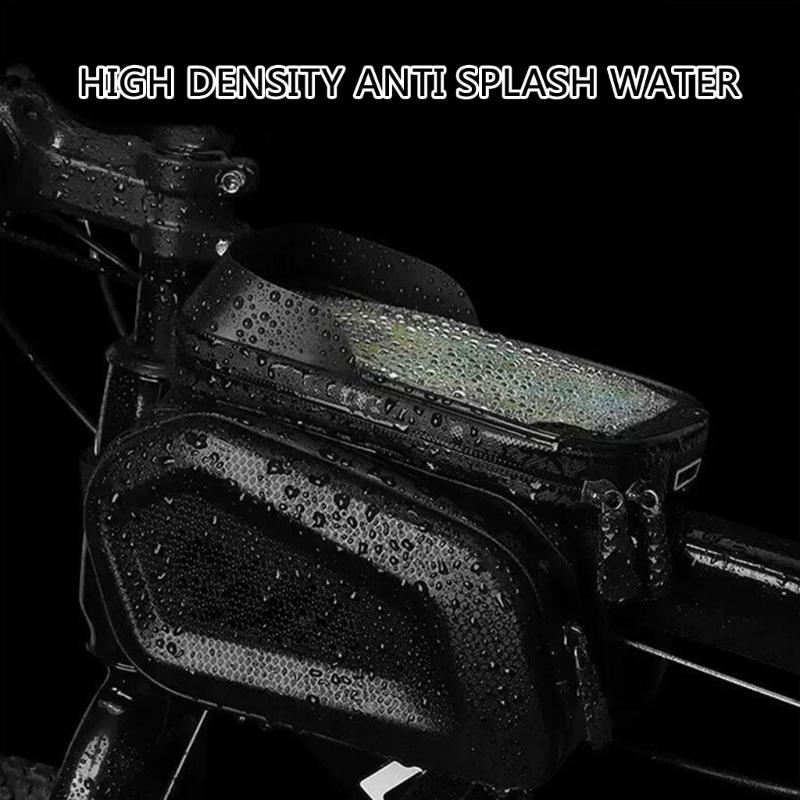 Bicycles Phone Mount Holder Handlebars Bag Bicycles Front Top Tube Panniers Bag Large Capacity Bicycles Front Frame Bag