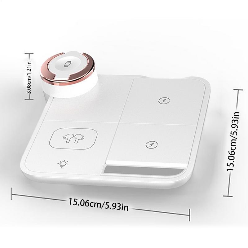 Charging Station For Multiple Devices Fast Wireless Phone Charging Adapter Stand Cell Phone Tablet Watch Charger With Light For