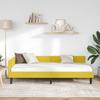 Corner Bed Frame with Headboard Yellow 100 Cm X 200 Cm Velvet