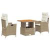 VidaXL Garden Dining Set with Cushions 3 Pcs, Patio Table, Patio Furniture, Outdoor Furniture, Beige 3277469