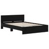 Bed Frame with Headboard Black Oak Effect 120 x 200 cm