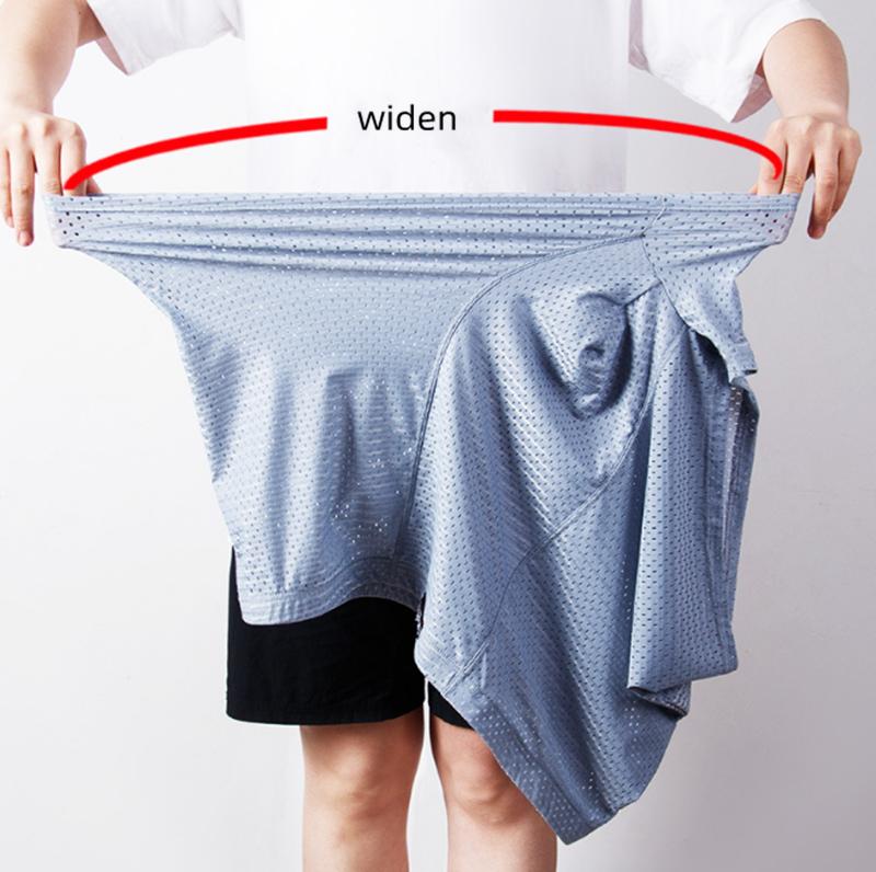 2XL-13XL Boxer Short Men Microfiber Briefs Underwear Stretch Mesh Ice Silk Boxers Breathable Comfortable Thin Mens Underwear