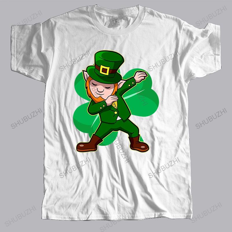 Dabbing Leprechaun Tshirt Funny Dab St Patrick Day Gift Men Brand Printed Cotton TShirts Man Clothing