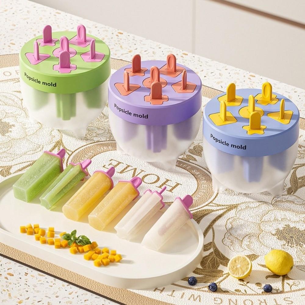 6-Armige Eis am Stiel Formen Kunststoff Eis am Stiel Maker Neue Selbstgemachte Eisbox Haushaltswaren