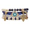 Eye of the Devil Handmade Beaded Bracelet - European & American Style, Multi-layer Elastic Design