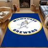 Milwaukee Brewers Vintage Logo Patterned Carpet, Non Slip Mat Suitable for Living Room and Bedroom Sofas