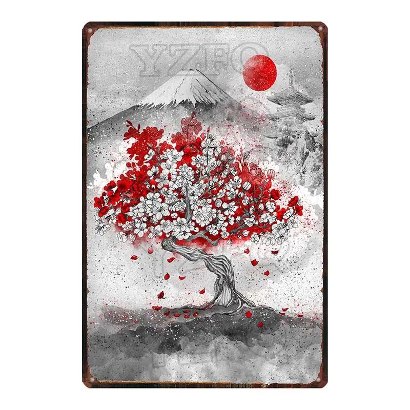 YZFQ Japanese Art Plaque Metal Vintage Tin Sign For Travel Souvenir Wall Bar Art Restaurant Home Decor 30X20CM DU-6524A