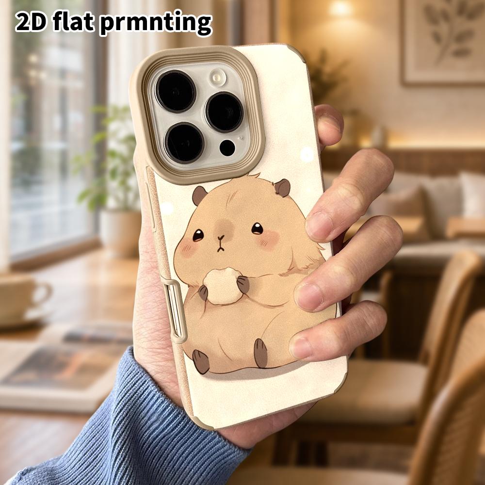 Phone Case: Lambskin 2D Flat Samsung Galaxy A34 A35 M05 M06 S20 S22 S21 FE Plus 5G Protective Case, Cute Capybara, Christmas and Halloween Gift