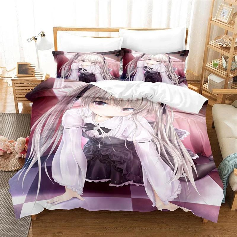 Anime Yosuga No Sora Kasugano Bedding Sets Exquisite Bed Supplies Set Duvet Cover Bed Comforter Set Luxury Birthday Gift