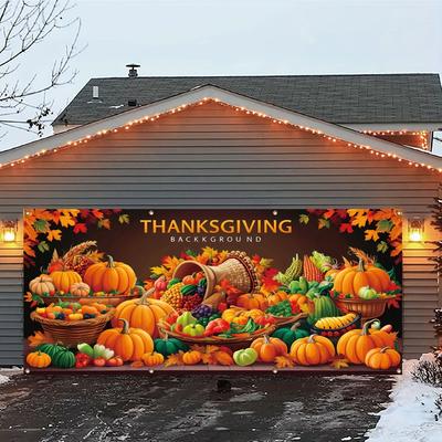 Thanksgiving and Autumn Harvest Garage Banner - Outdoor Party Decoration No Power Required