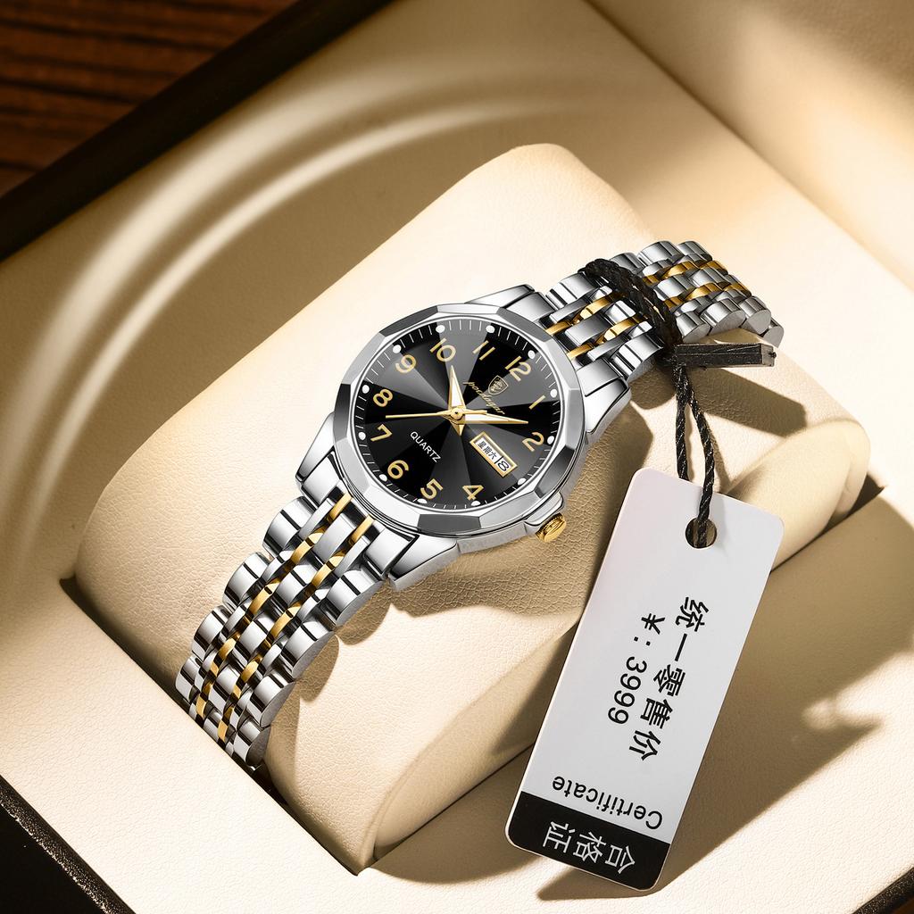 Waterproof Ladies Watch Double Calendar Quartz Watch Women