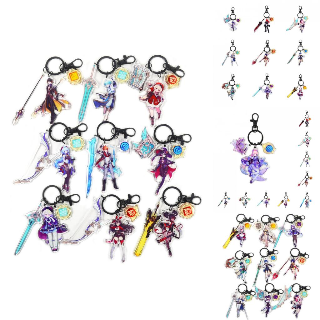 Genshin Impact Porte-clés Figurine Pendentif Ornement Cadeau d'Anniversaire Acrylique