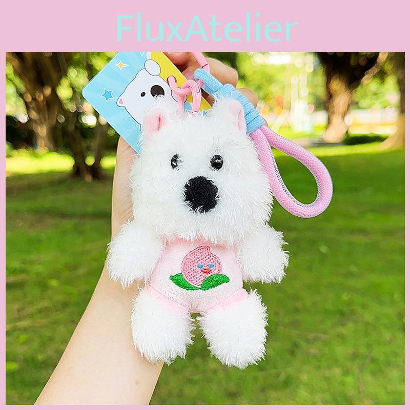 Style Fun Cartoon Plush Dog Keychain In Melon Watermelon Blueberry Colors Peach