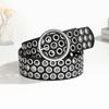 Punk Round Hole Hollow Women's Wide Belt Gothic Retro Jeans Accessories Girdle Hip Hop Girls Rivet Pu Pin Buckle Waistband