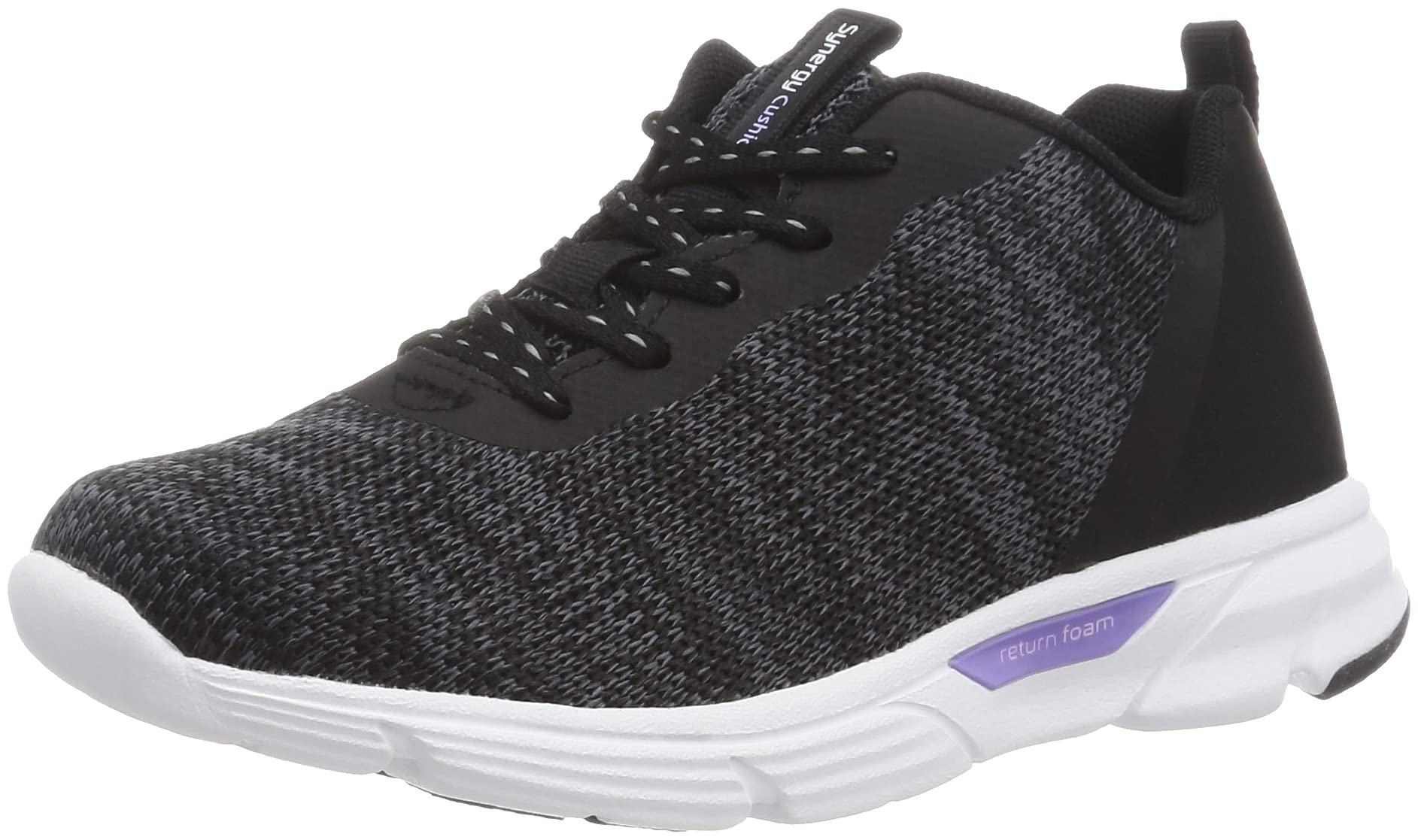 Moonstar Synergy Shock Wide SNGY 3E Cushion, Lightweight, Soft, Cushioning, Absorption, Breathable, Fit, Women s, L15, Black, 22.5 cm, чёрный