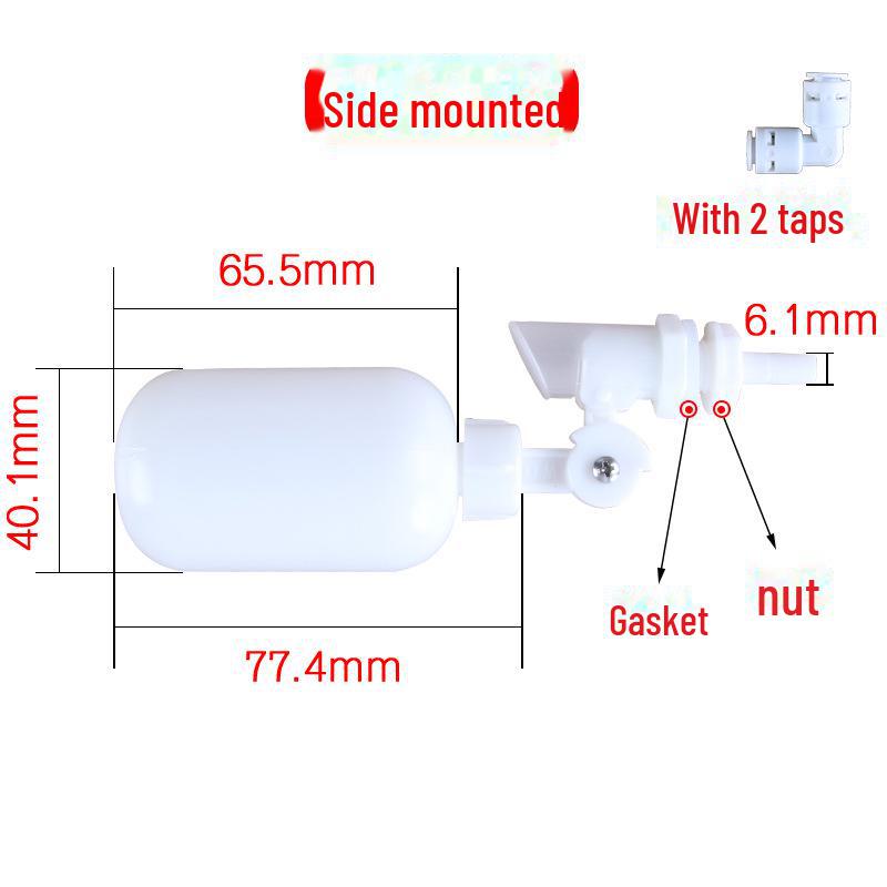 

Регулятор уровня воды с механическим поплавковым клапаном для очистки питьевой воды в баках и ведрах. 2-point float side mounted, 350 pieces per box