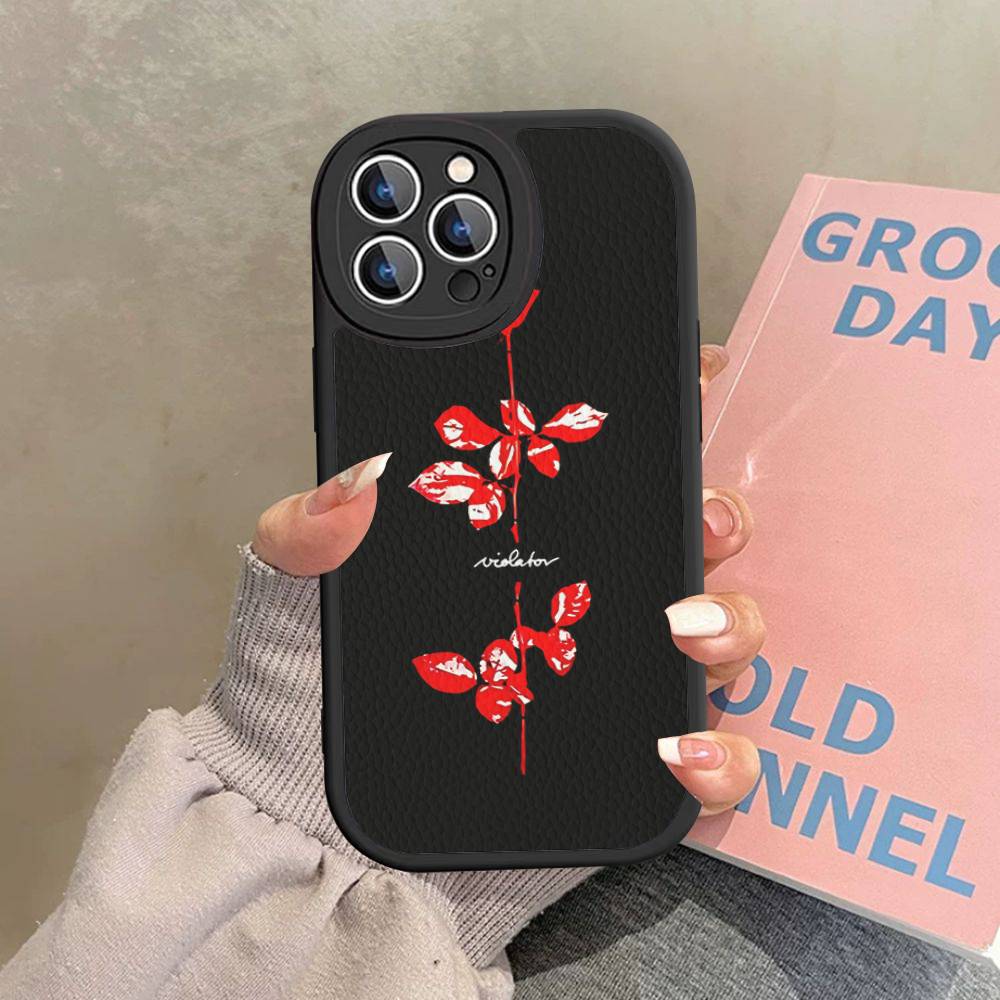 D-Depeche Mode Rock-ES Band Phone Case Hard Leather For IPhone 16 15 14 13 12 Mini 11 14 Pro Max Xs X Xr 7 8 Plus Fundas