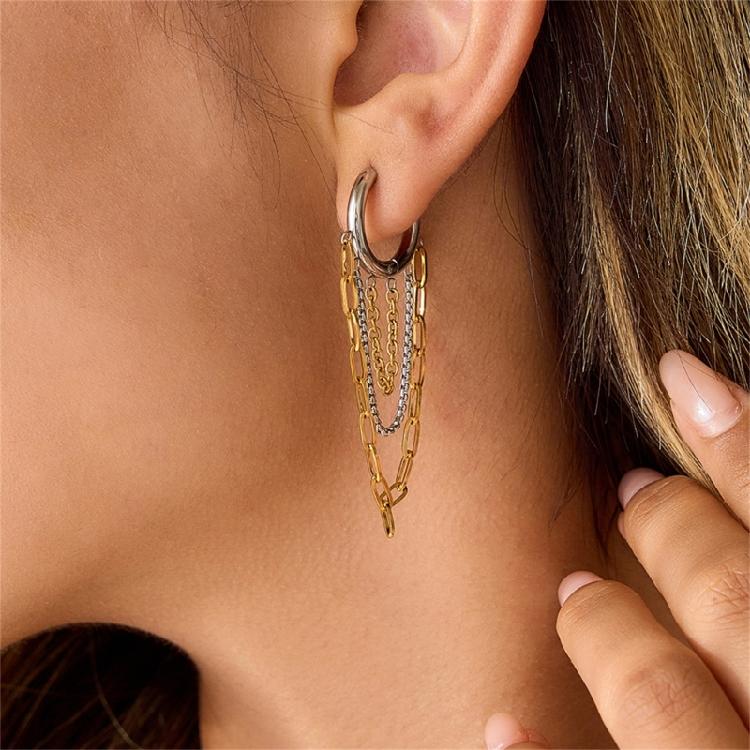 Minimalists Tassels Earrings with Chain Accent Stainless Steel Drop Designs for Everyday Elegant