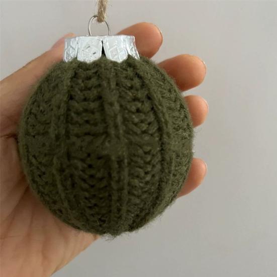 Crochet Ball Christmas Ornaments Handmade Knitted Ball Christmas Tree Ornaments Rustic Hanging Decoration for Winter Holiday Home Decor