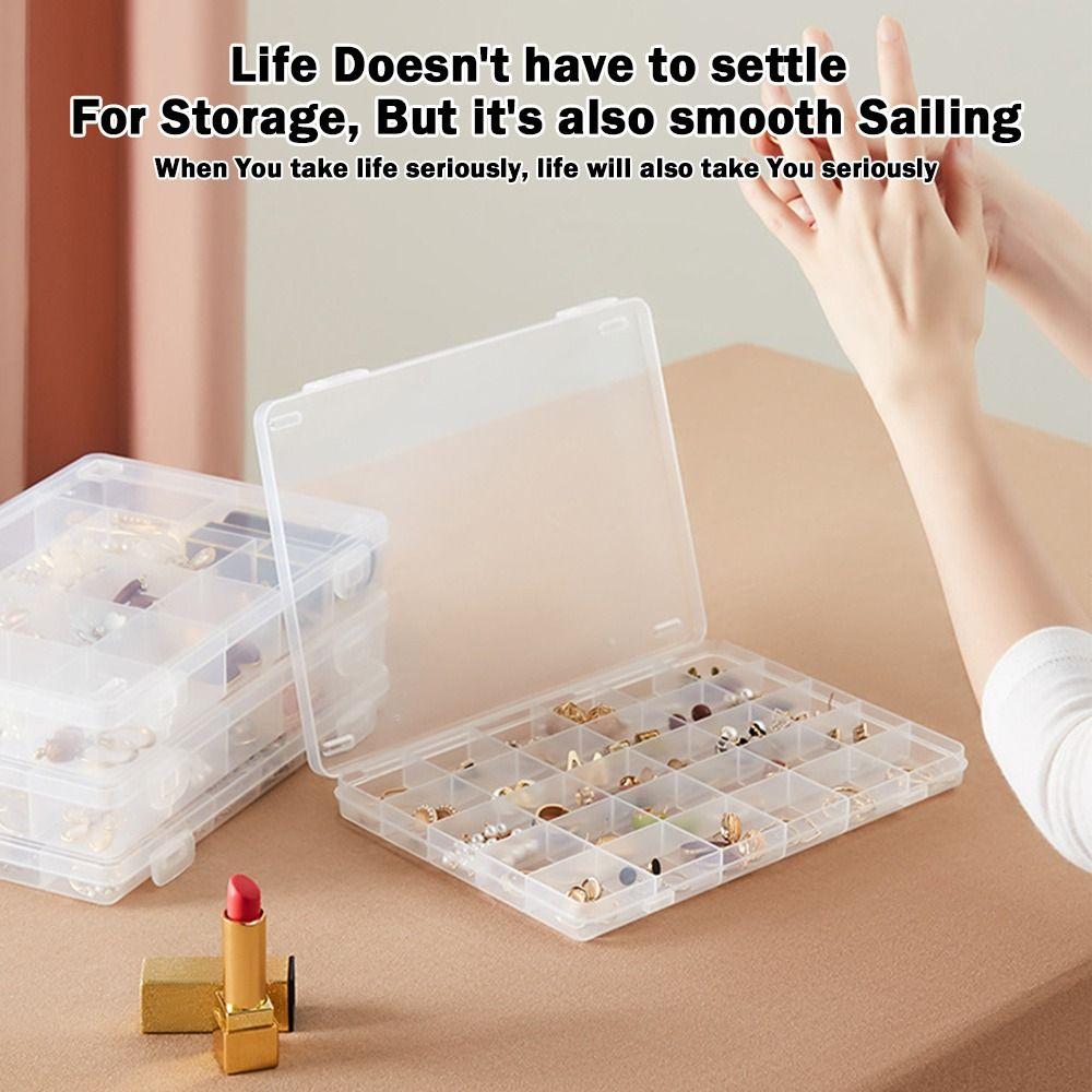 Large Capacity Jewelry Storage Box Clear Earrings Storage Containers Organizer Box Craft Jewelry