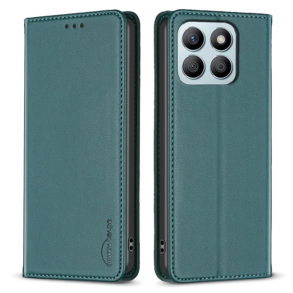BINFEN COLOR BF18 For Honor X8b 4G Leather Case with Card Slots Magnetic Closing