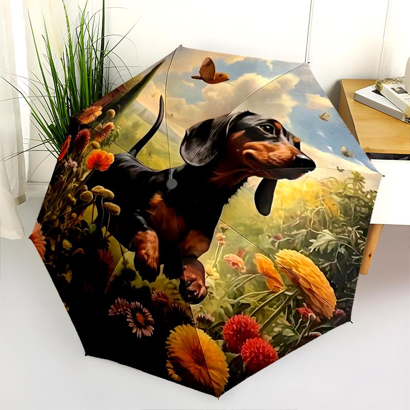 

1PC cute dog pet puppy Umbrella Portable Folding Umbrella Iron Frame Hole Bone Structure Outdoor Home Umbrella A2 разноцветный