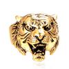 Tiger Ring for Men's Personality Exquisite Animal Jewelry Titanium Steel Retro Tiger Head Ring Antique Adjustable Open Ring 1PCS