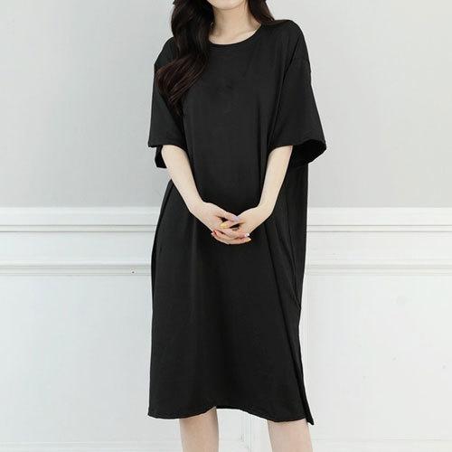 Korean version dress round neck comfortable nightdress women's casual fresh pleated short sleeve floral dress slim dress