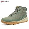 BAASPLOA Women's Winter Waterproof Non-Slip Comfortable Warm Plush New Women's Cotton Shoes Winter High Top Cotton Shoes