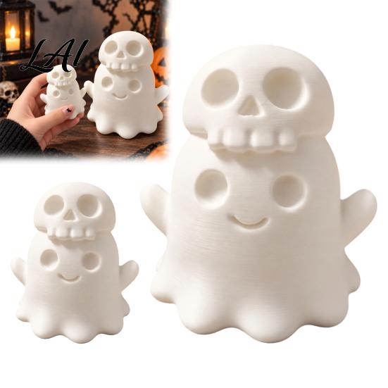 Creative Home Ghost Skull Printed Cute Decor 3D Figurine, Stacked on Shelf Display Figurines