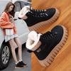 Winter High Top Velvet Boots for Female Students, Thick Soled Casual Warm Street Boots