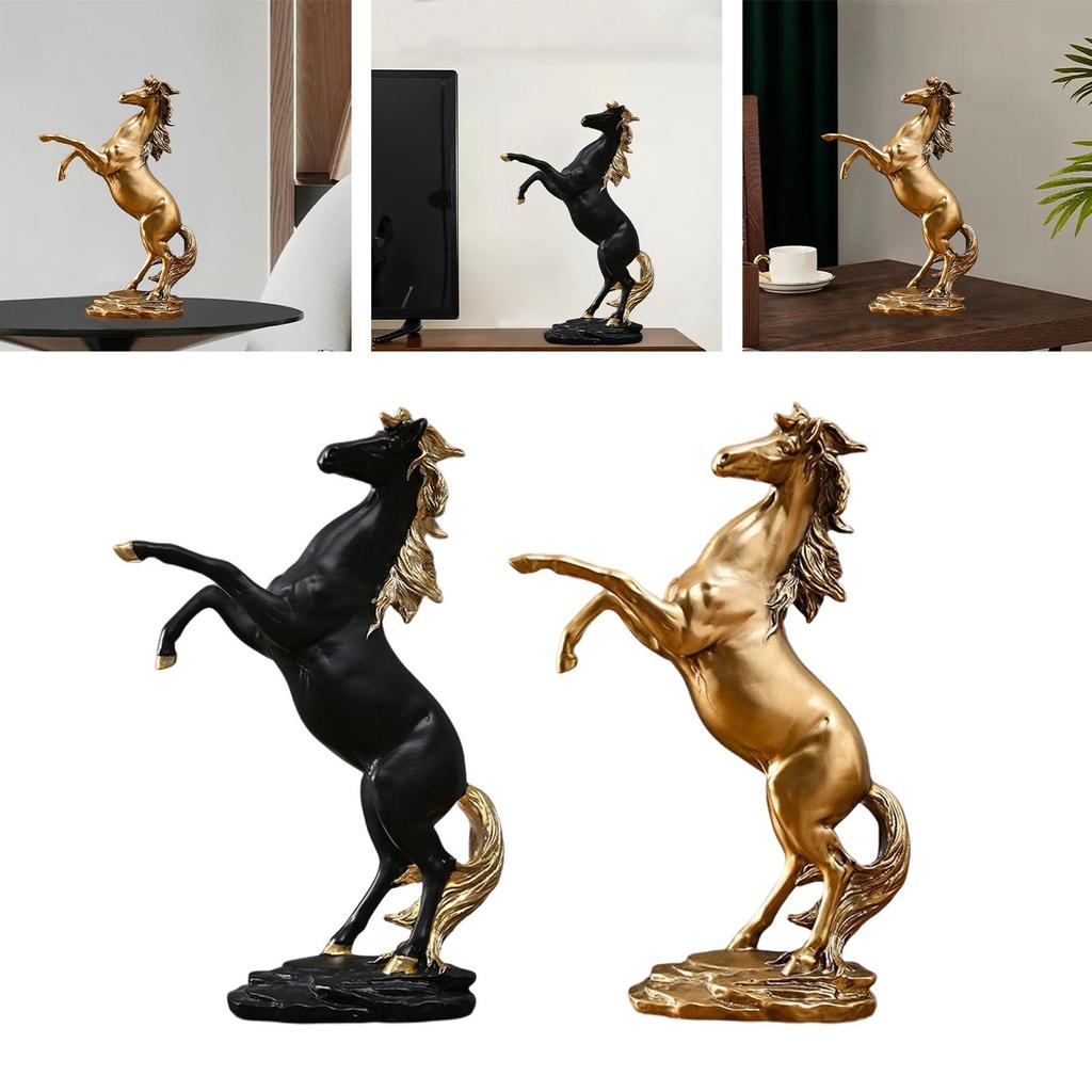 Modern Horse Statue Figurines Model Artwork Collectable Simulation Animal Fengshui for Home Desk Collectible Wine Cabinet Decor
