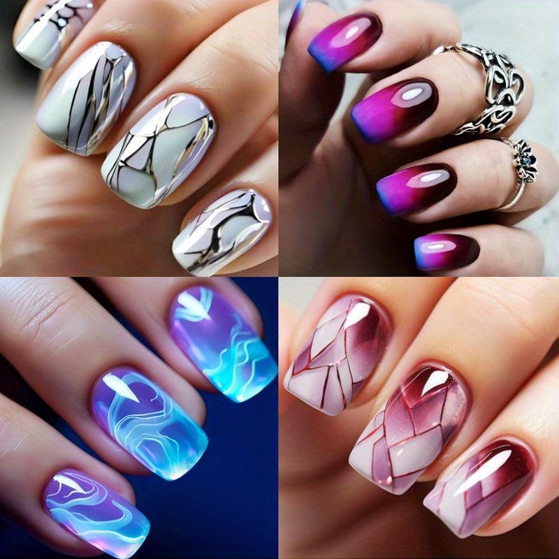 2026 Cross 96 штук Короткие Овальные Глянцевые Накладные Ногти (Набор из 4 штук)