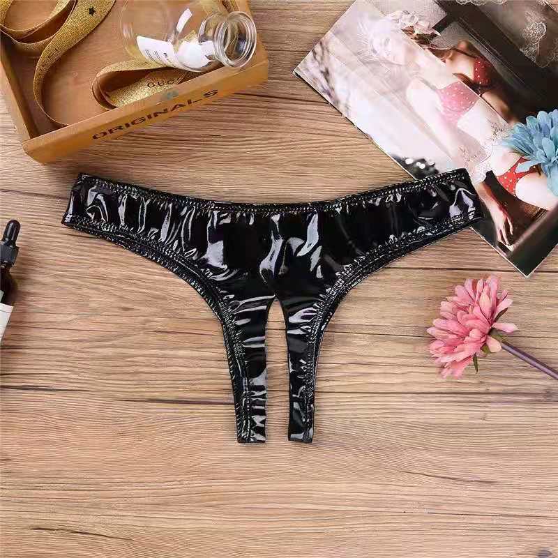 Women Sexy Opening Crotch Leather Shorts For Sex Erotic Porn Below Crotchless Underwear Glossy Wetlook Latex Mini Hot Pants