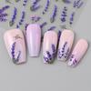 2 Pcs 5D Embossed Elegant Lavender Flowers Nail Stickers Bright Florals Adhesive Nail Decals Spring Petals Nail Access