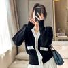 Autumn Long Sleeve V-neck Knitted Sweater Jacket Women's Cardigans Winter Slim Fit Single Breasted Sweater Cardigan Elegant Solid Lady Knitwear 25332