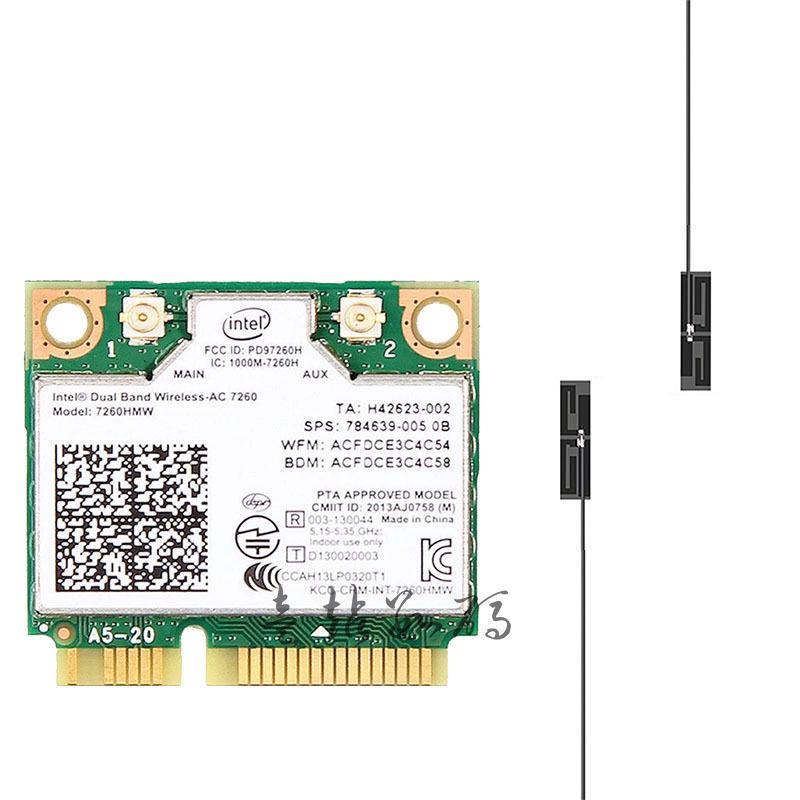Dual-Band 1200M 7260AC Drahtlose Netzwerkkarte mit 5G & Bluetooth 4.0 MINI PCIe