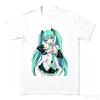 2026 New Japanese Hatsune Miku Anime Printed Cotton Retro Distressed Short‑Sleeved T‑Shirt Vintage For Adults And Kids