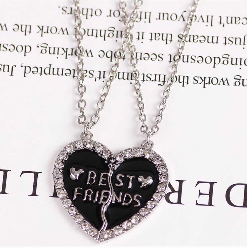 European & American Friendship Clavicle Necklace Set: Love Stitching Pendant for Best Friends & Female Students