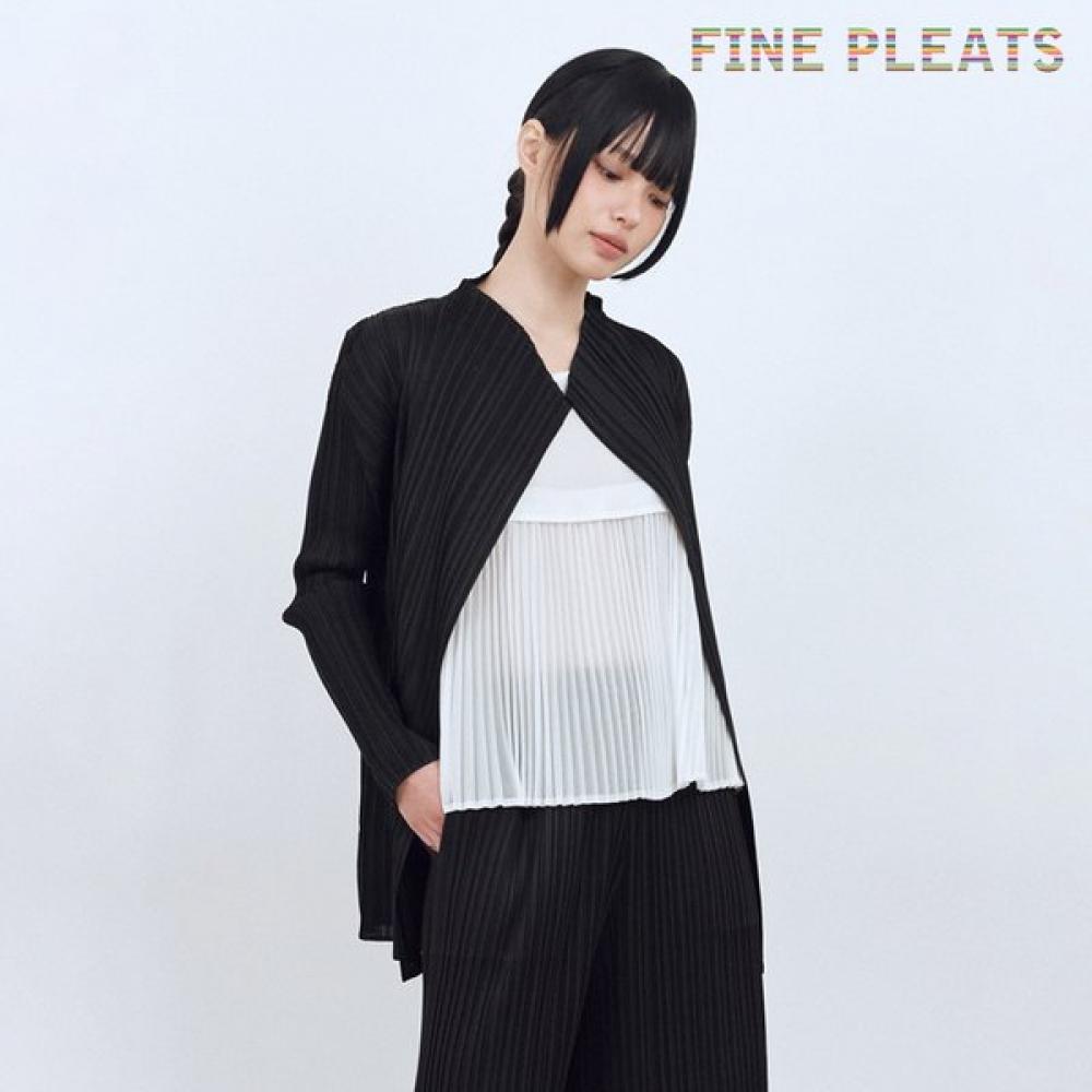 Fine Pleats Half Cardigan Black FREE