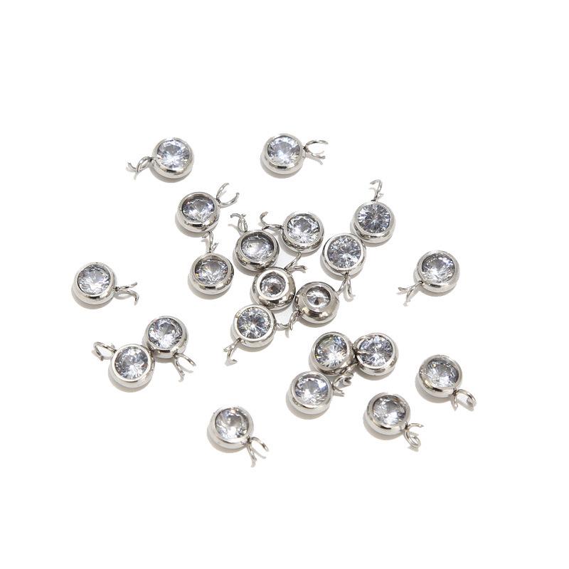 

Zircon Pendant Stainless Steel Necklace Chain DIY Jewelry