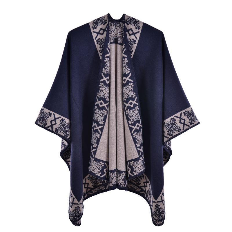Women S Ethnic Style Thick Faux Cashmere Scarf Winter Warm Shawl Wrap