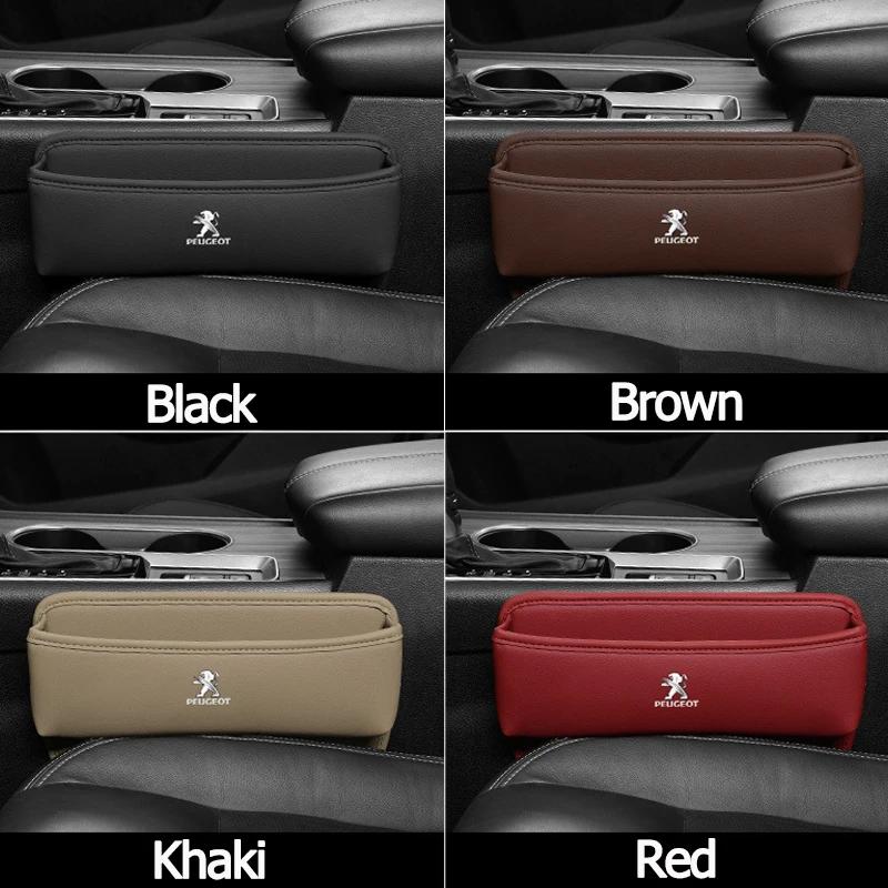 Car Seat Gap Organizer Leather Storage Box Interior Accessories for Peugeot 308T 307 407 208 508 301 406 306 3008 5008 2008 207
